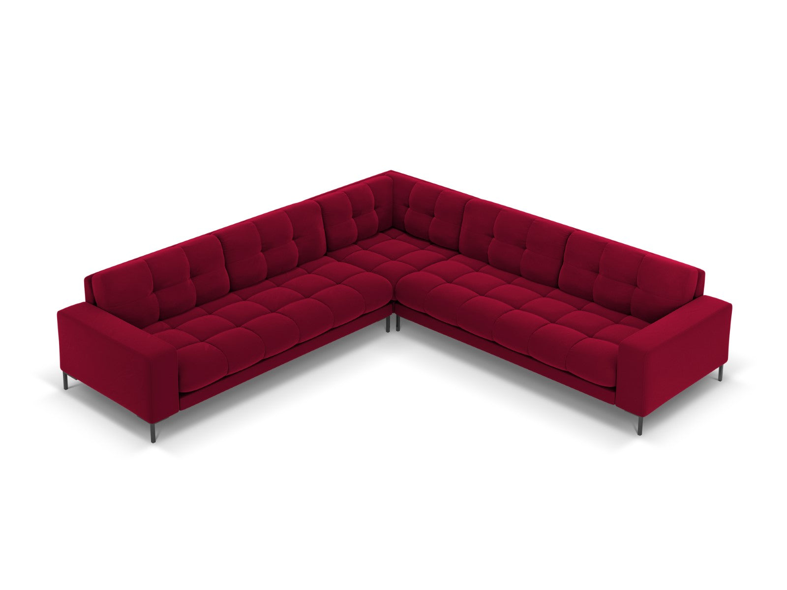 Cosmopolitan Design Symmetrische hoekbank Bali 6-zits, flueel, rood -