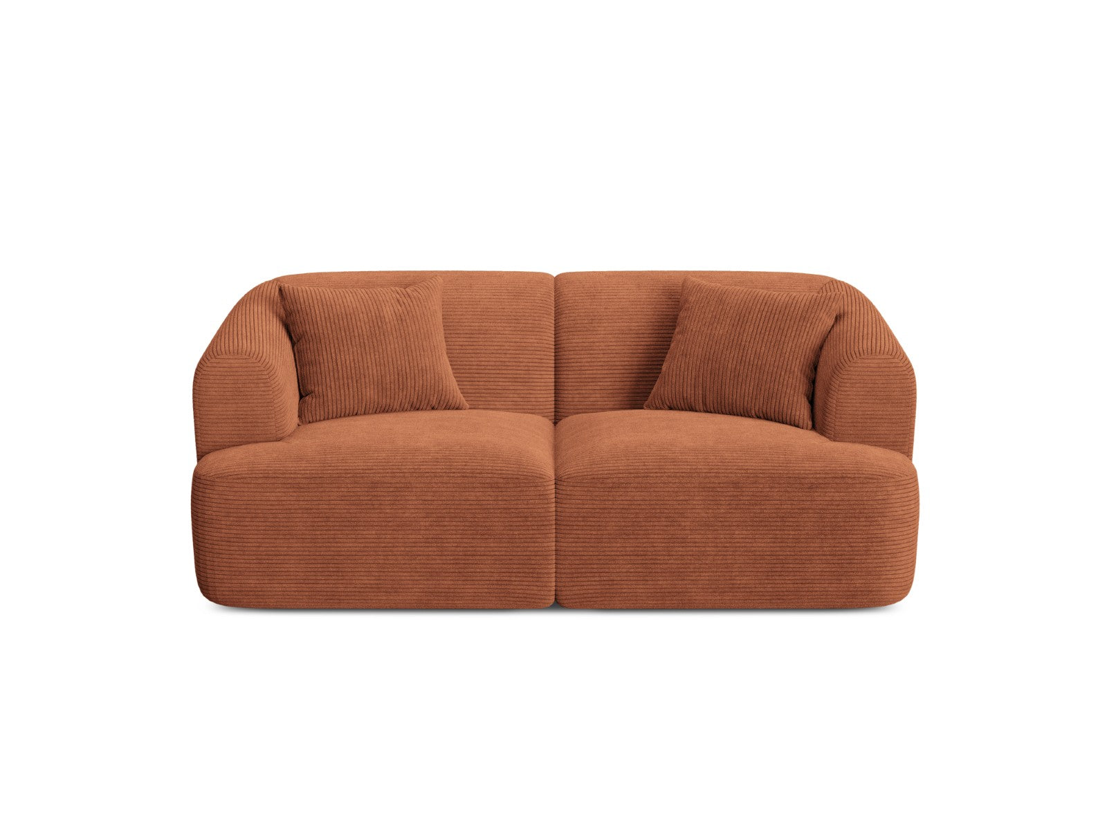 Cosmopolitan Design Modulaire bank Campi 2-zits, ribfluwelen terracott