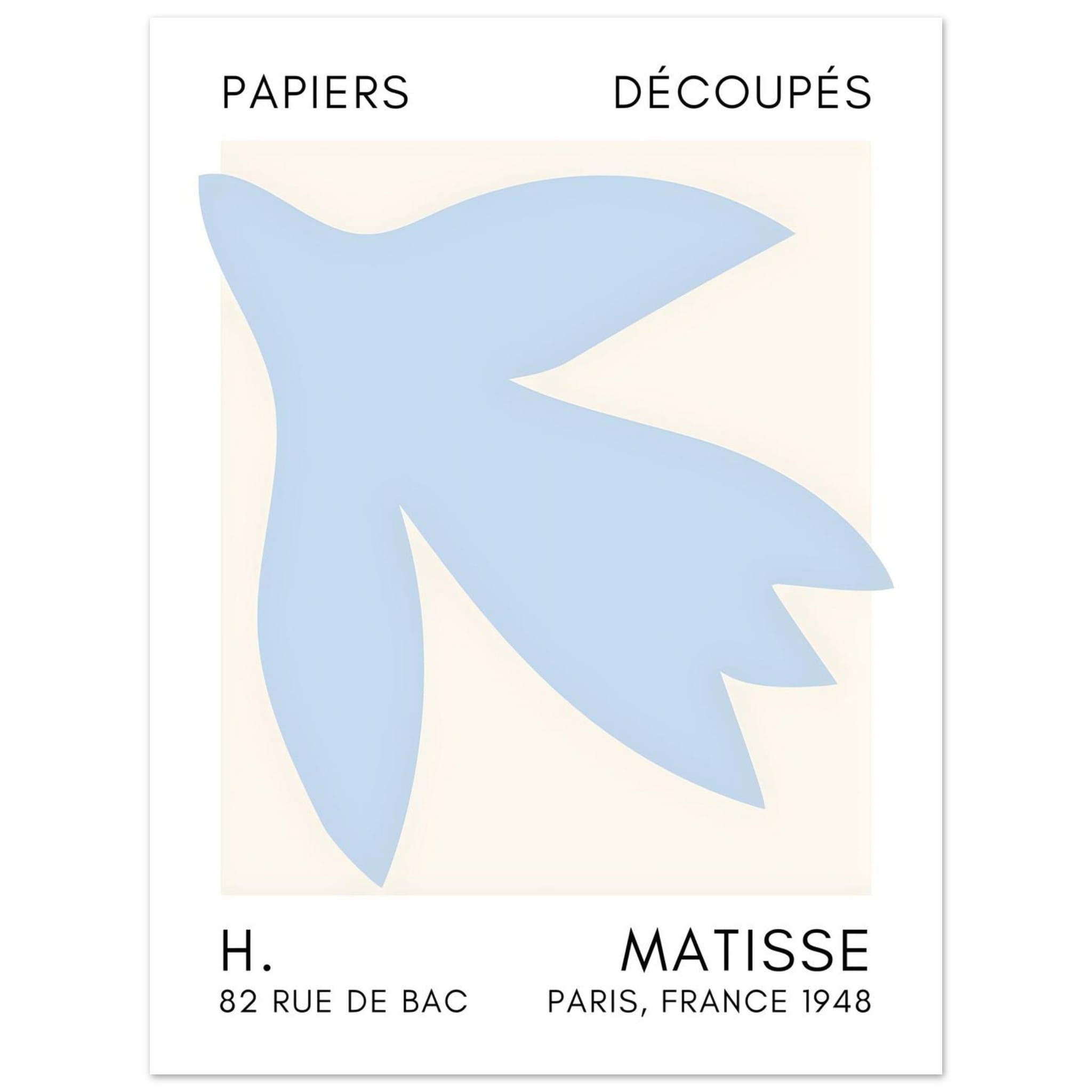 Artfulprints Poster Matisse – Shapes in the air light blue - 30x40 cm