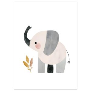 Artfulprints Poster Lieve olifant in aquarel – 50×70 cm – Grijs Artfulprints Poster Lieve olifant in aquarel – 50×70 cm – Grijs
