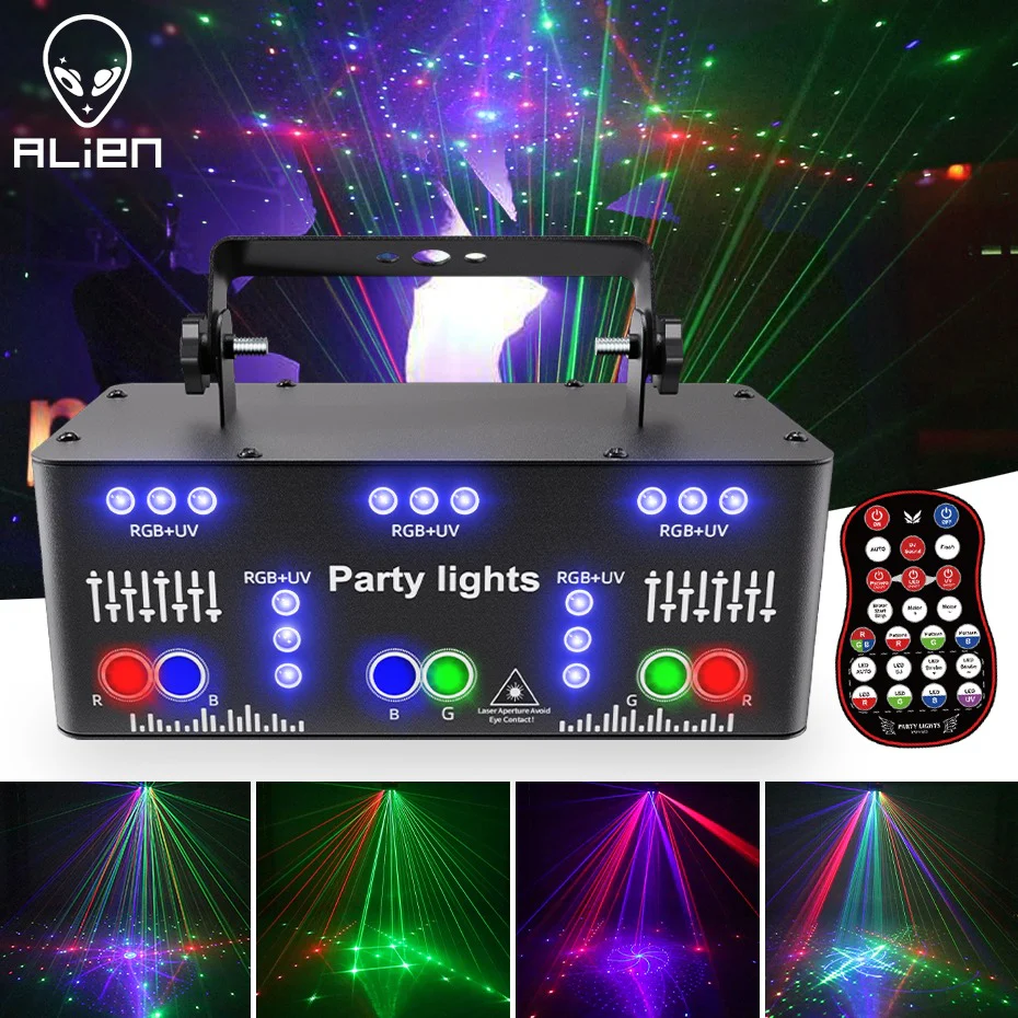 Alien® Disco Laser 21 in 1  + UV + Stroboscoop + Par