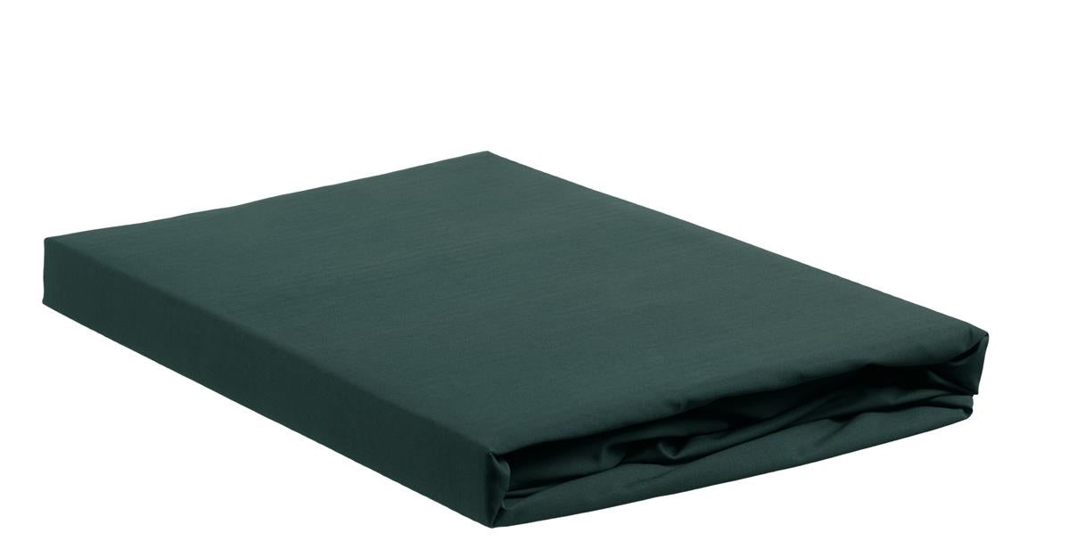 Ambiante hoeslaken Cotton Uni HL - 160x200 cm - donker groen