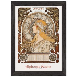 Artfulprints Poster met Lijst Alphonse Mucha – La plume – A4 21×29.7 c Artfulprints Poster met Lijst Alphonse Mucha – La plume – A4 21×29.7 c