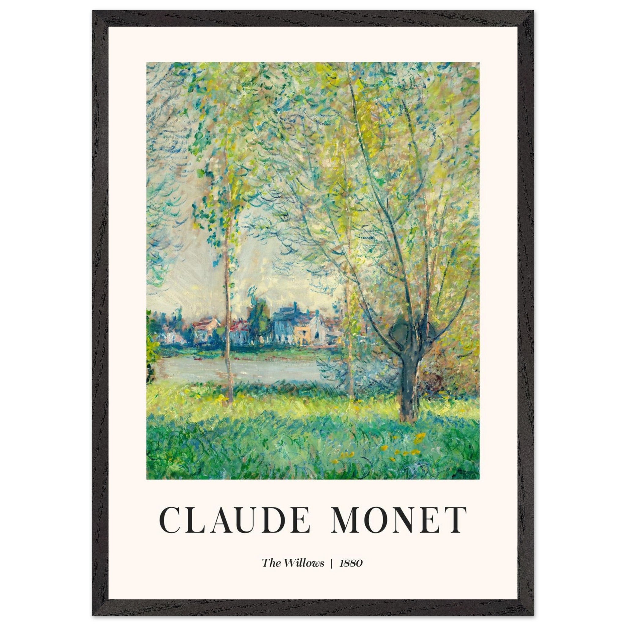 Artfulprints Poster met Lijst Claude Monet - The willows - 50x70 cm -