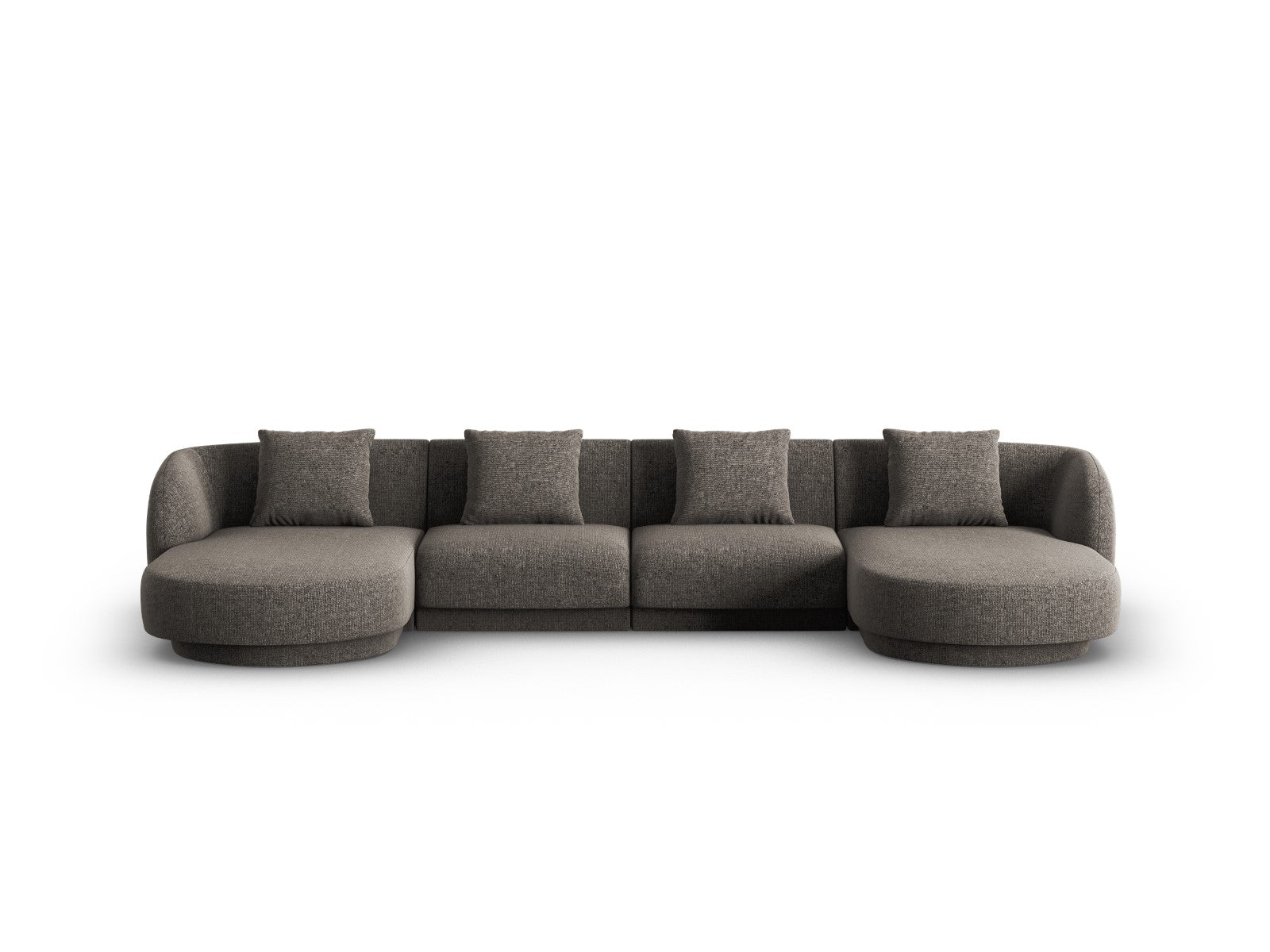 Cosmopolitan Design Panoramische bank Tulum 5-zits, chenille, grijs -