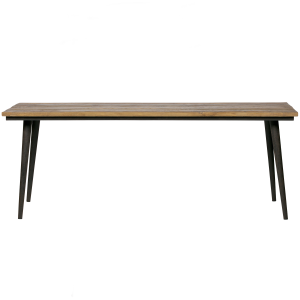 WOOOD tafel Guild – Hout/Metaal – Naturel/Zwart – 77x220x90