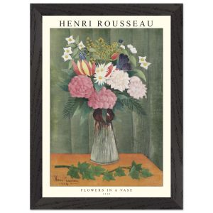 Artfulprints Poster met Lijst Henri Rousseau – Flowers in a vase – A4 Artfulprints Poster met Lijst Henri Rousseau – Flowers in a vase – A4