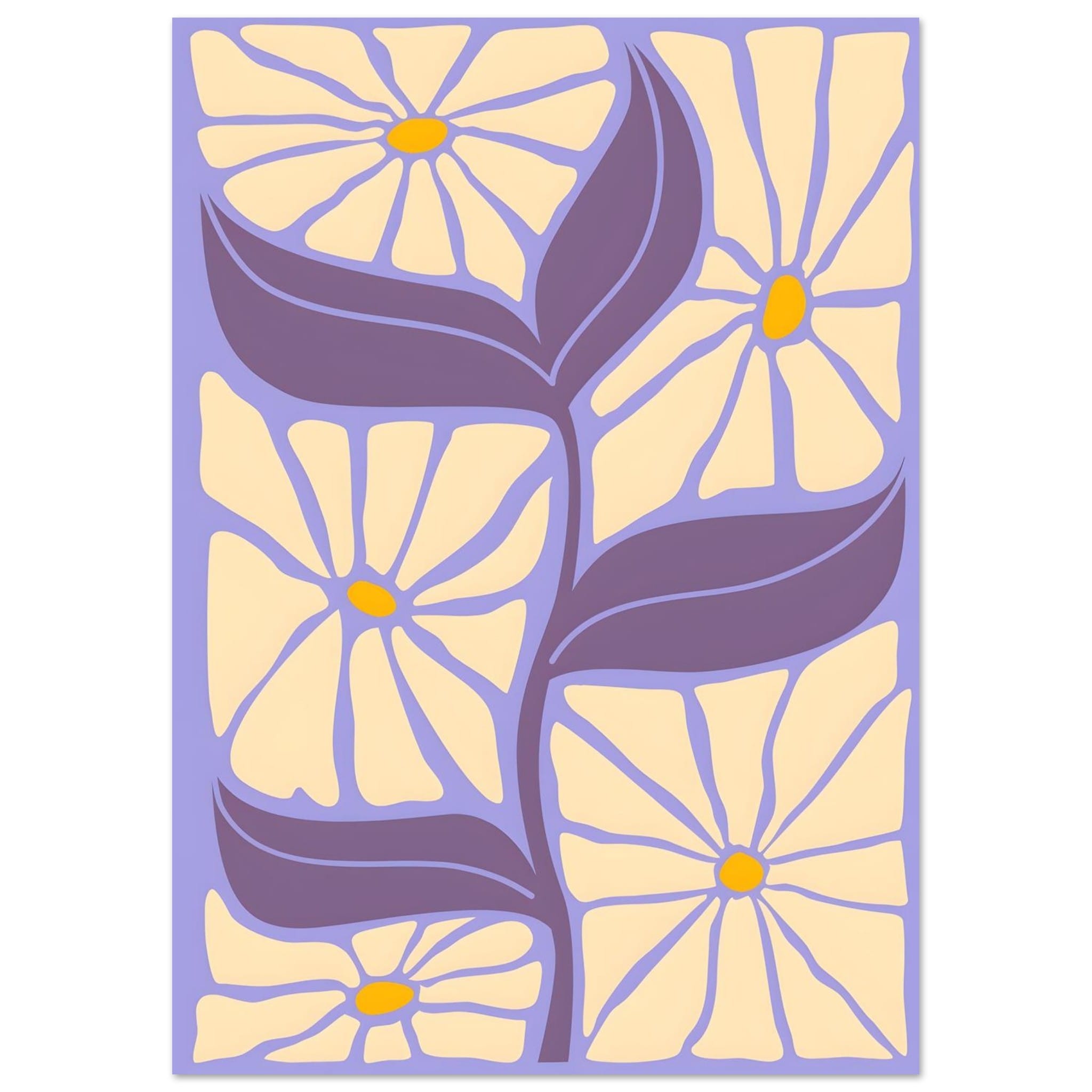Artfulprints Poster Matisse - Floral form - A4 21x29.7 cm - Paars