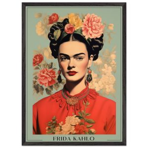 Artfulprints Poster met Lijst Frida Kahlo – Botanical portrait – 50×70