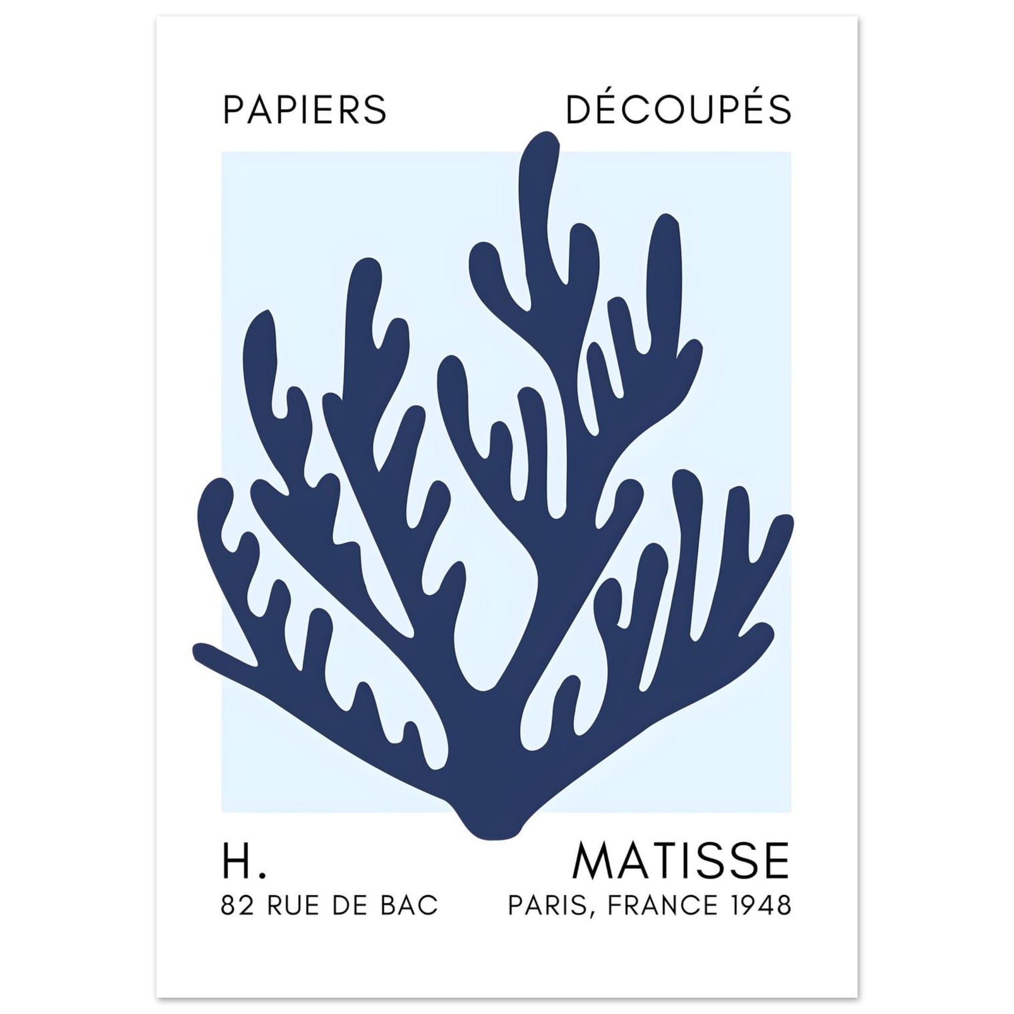 Artfulprints Poster Matisse – Coral harmony navy blue I - 50x70 cm - B