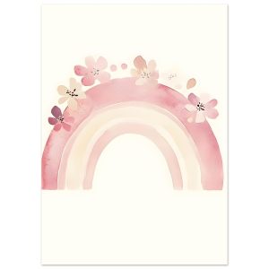 Artfulprints Poster Bloemen regenboog – 50×70 cm – Meerkleurig