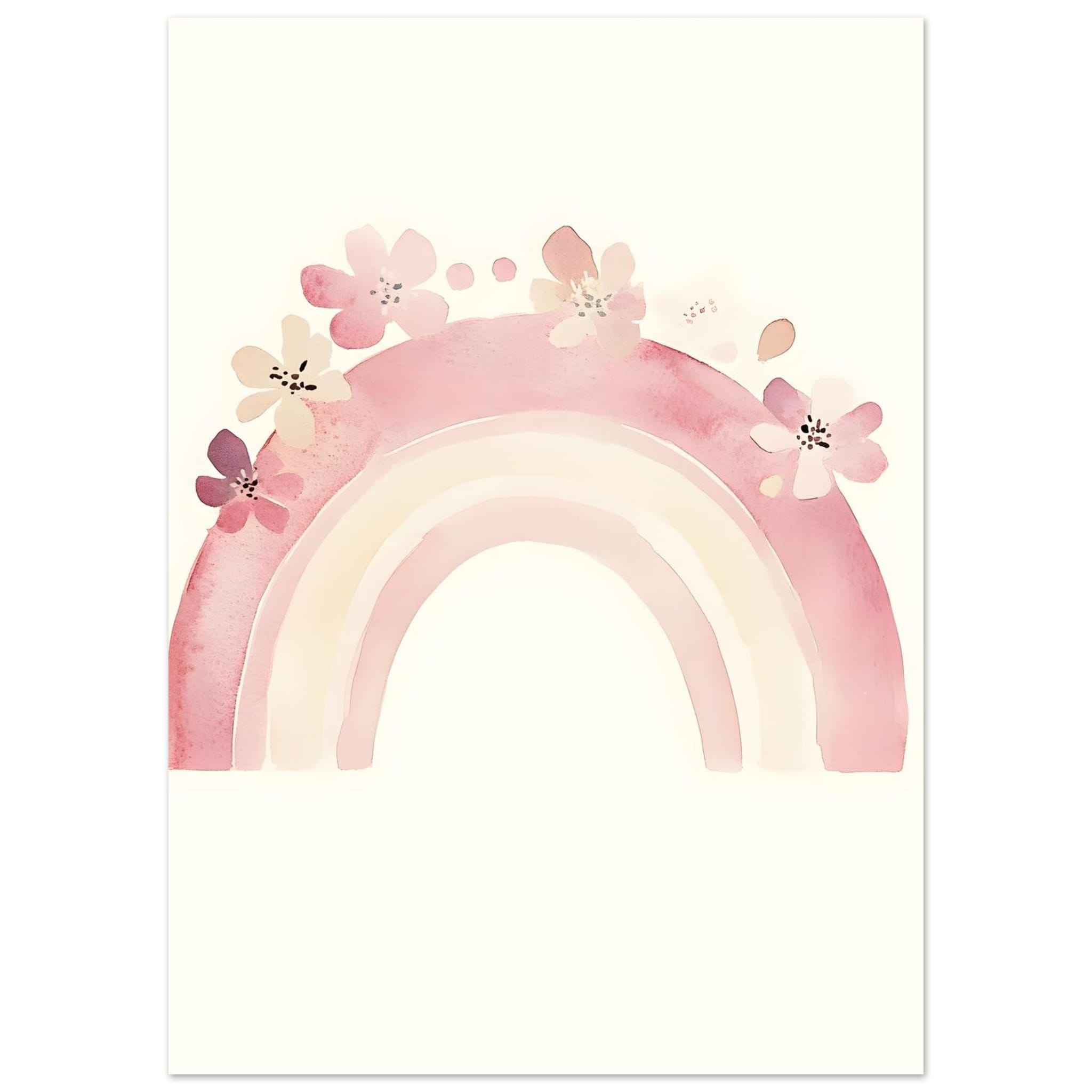 Artfulprints Poster Bloemen regenboog - 50x70 cm - Meerkleurig