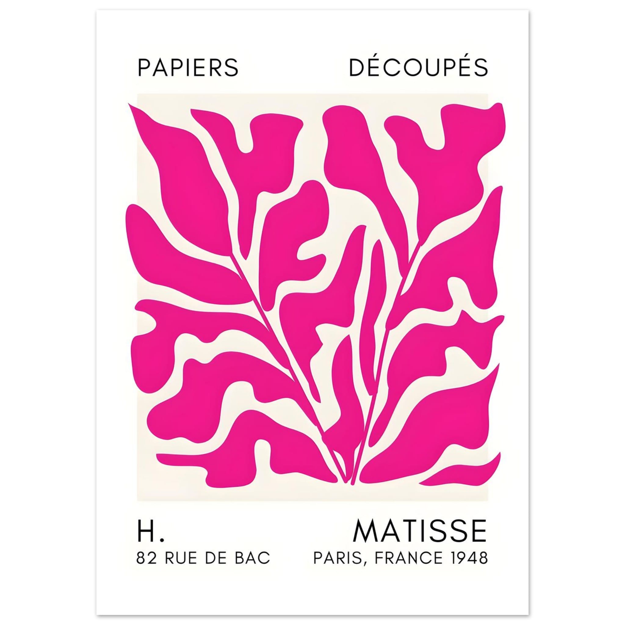 Artfulprints Poster Matisse – Seabed shapes pink - 50x70 cm - Roze