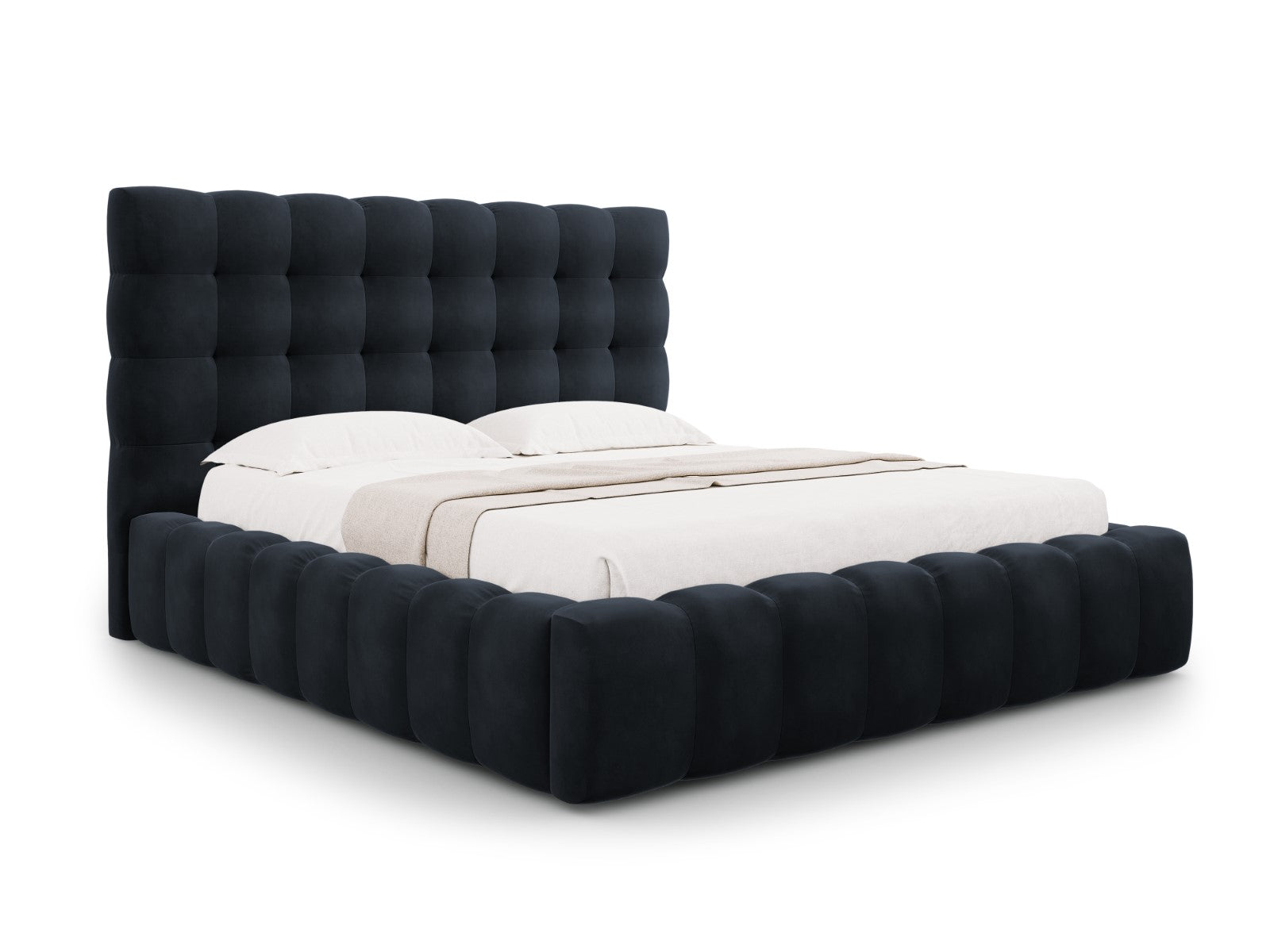 Cosmopolitan Design Opbergbed met hoofdeinde Bali 200x200cm, flueel, d