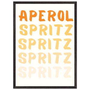 Artfulprints Poster met Lijst Aperol Spritz – Written – 50×70 cm – Ora