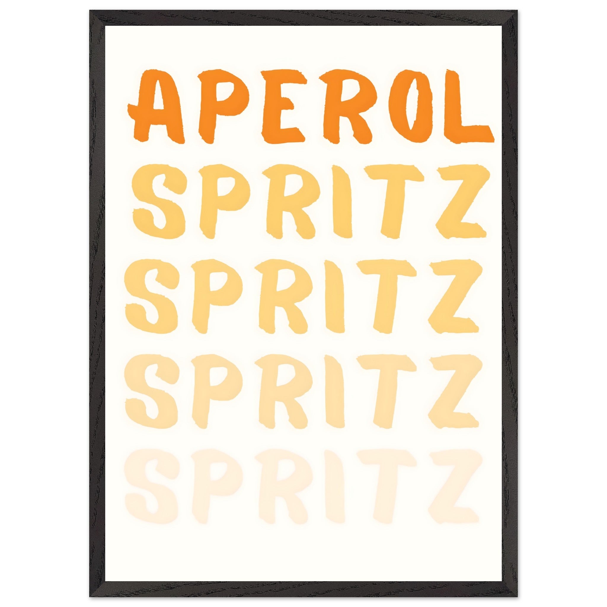 Artfulprints Poster met Lijst Aperol Spritz - Written - 50x70 cm - Ora