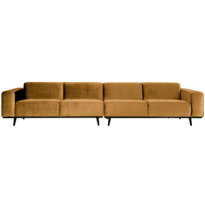 WOOOD 4-zits bank XL Statement – Fluweel – Geel – 77x372x93 WOOOD 4-zits bank XL Statement – Fluweel – Geel – 77x372x93