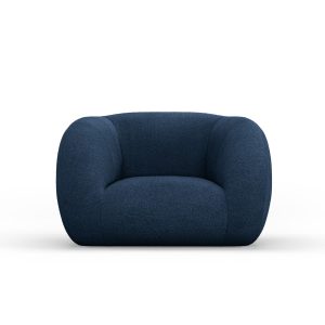 Cosmopolitan Design Fauteuil Essen boucle, donkerblauw – 95x130x86cm Cosmopolitan Design Fauteuil Essen boucle, donkerblauw – 95x130x86cm