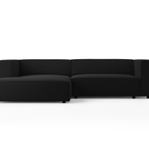 Cosmopolitan Design linker hoekbank Arendal 3-zits, flueel, zwart – 16