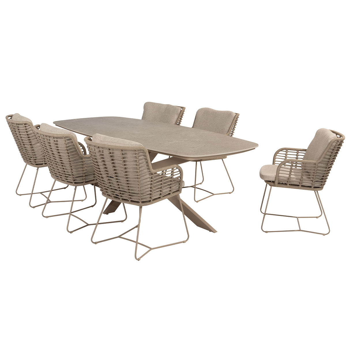 4 Seasons tuinset Fabrice 7-delig - Prado tuintafel 240x105 cm - ceram