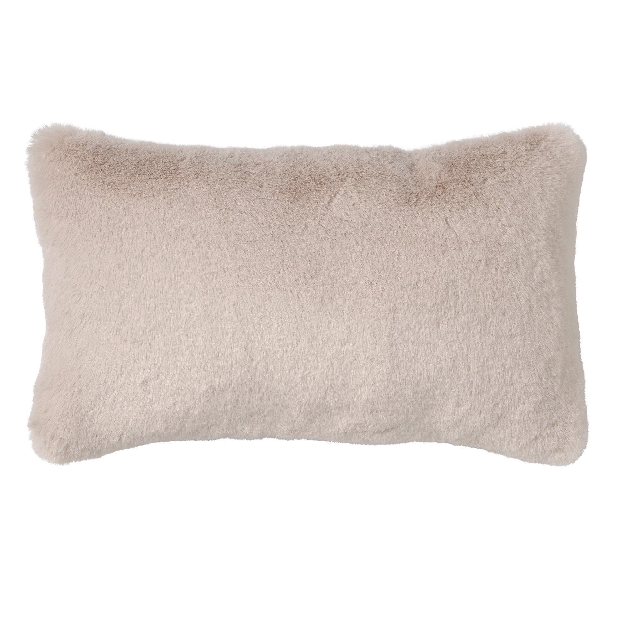 ZAYA - Sierkussen 30x50 cm - bontlook - effen kleur - Pumice Stone - b
