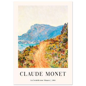 Artfulprints Poster Claude Monet – La Corniche near Monaco – A4 21×29. Artfulprints Poster Claude Monet – La Corniche near Monaco – A4 21×29.