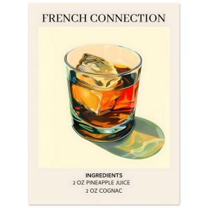 Artfulprints Poster French Connection cocktail – Ingrediënten – 30×40 Artfulprints Poster French Connection cocktail – Ingrediënten – 30×40