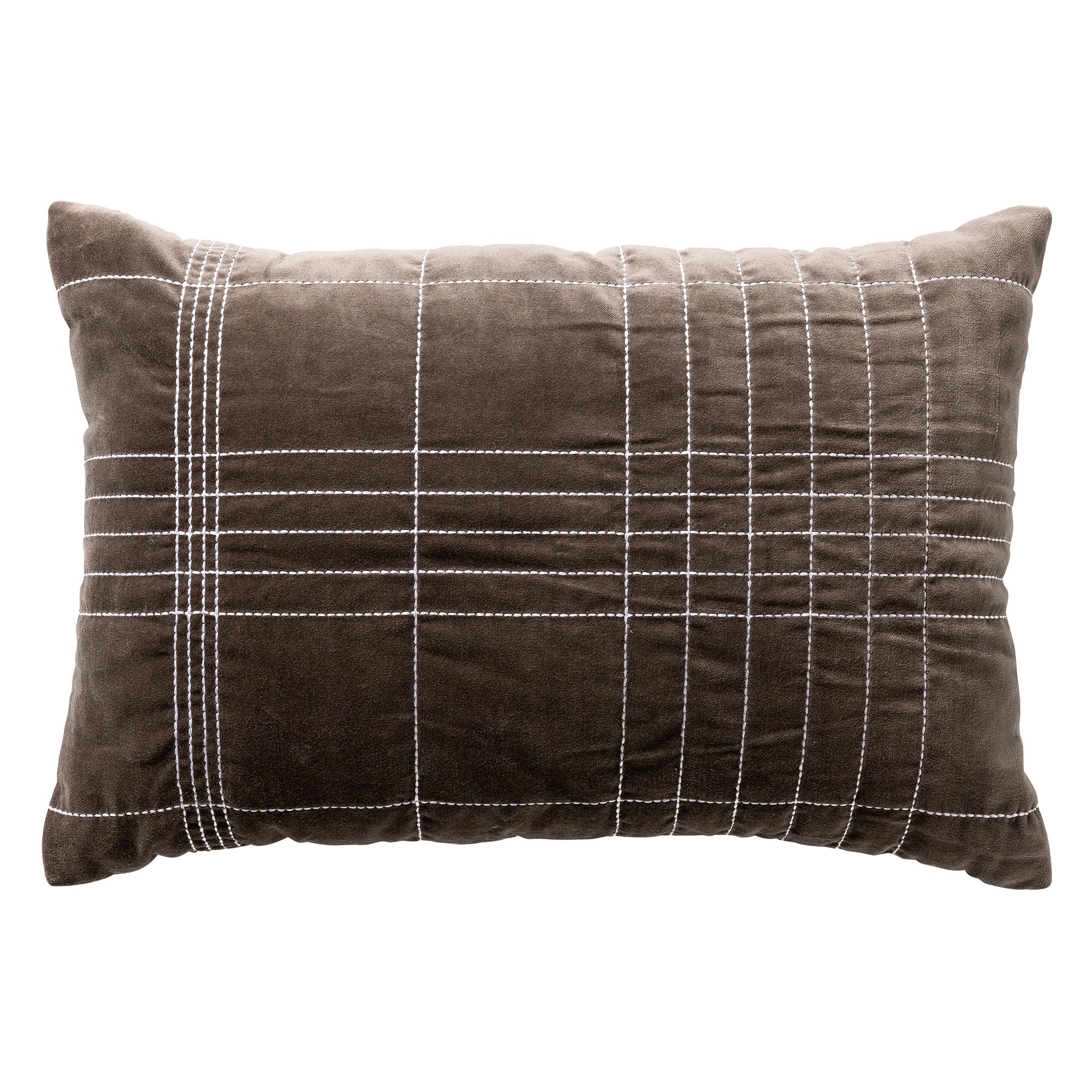 SELAH - sierkussen 40x60 cm - velvet - 100% katoen - taupe