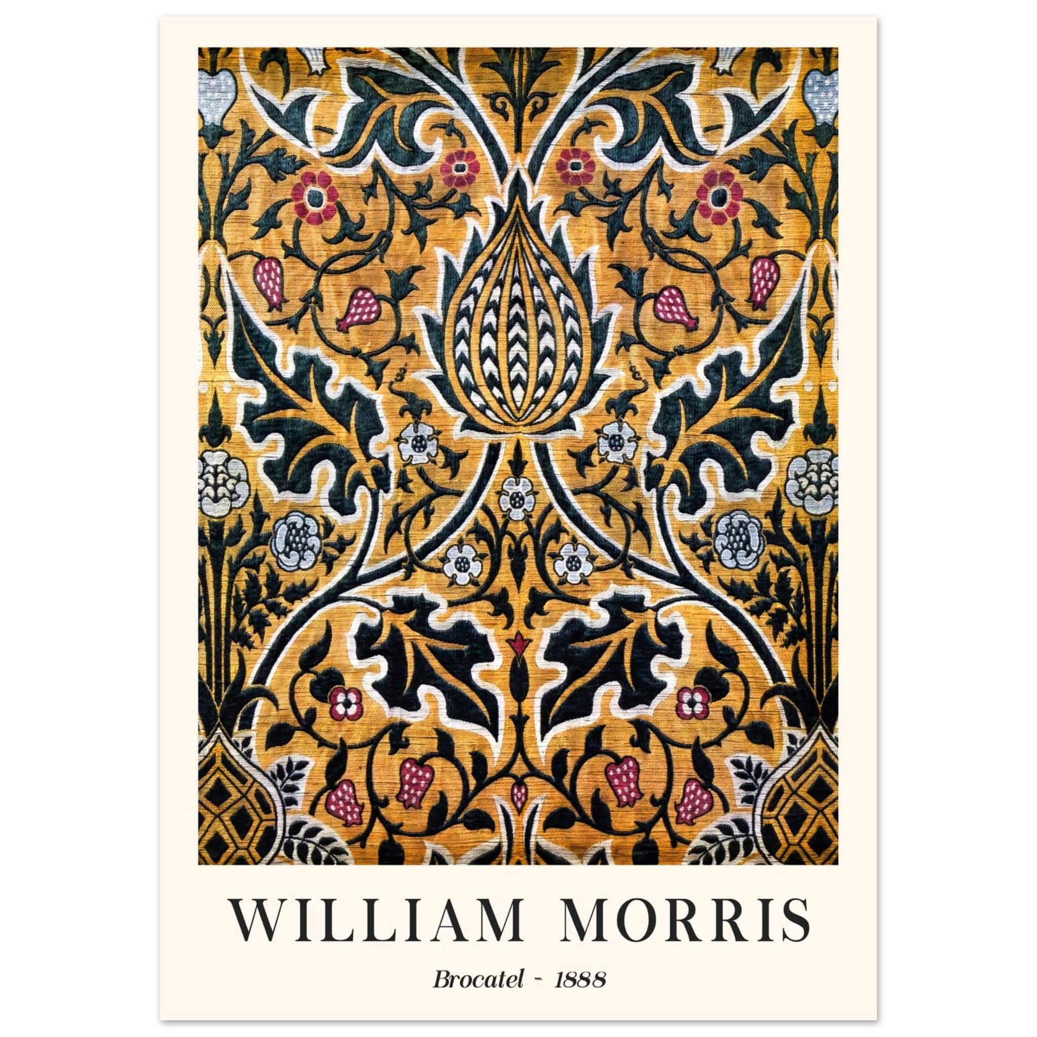Artfulprints Poster William Morris - Brocatel 1888 - 50x70 cm - Goud