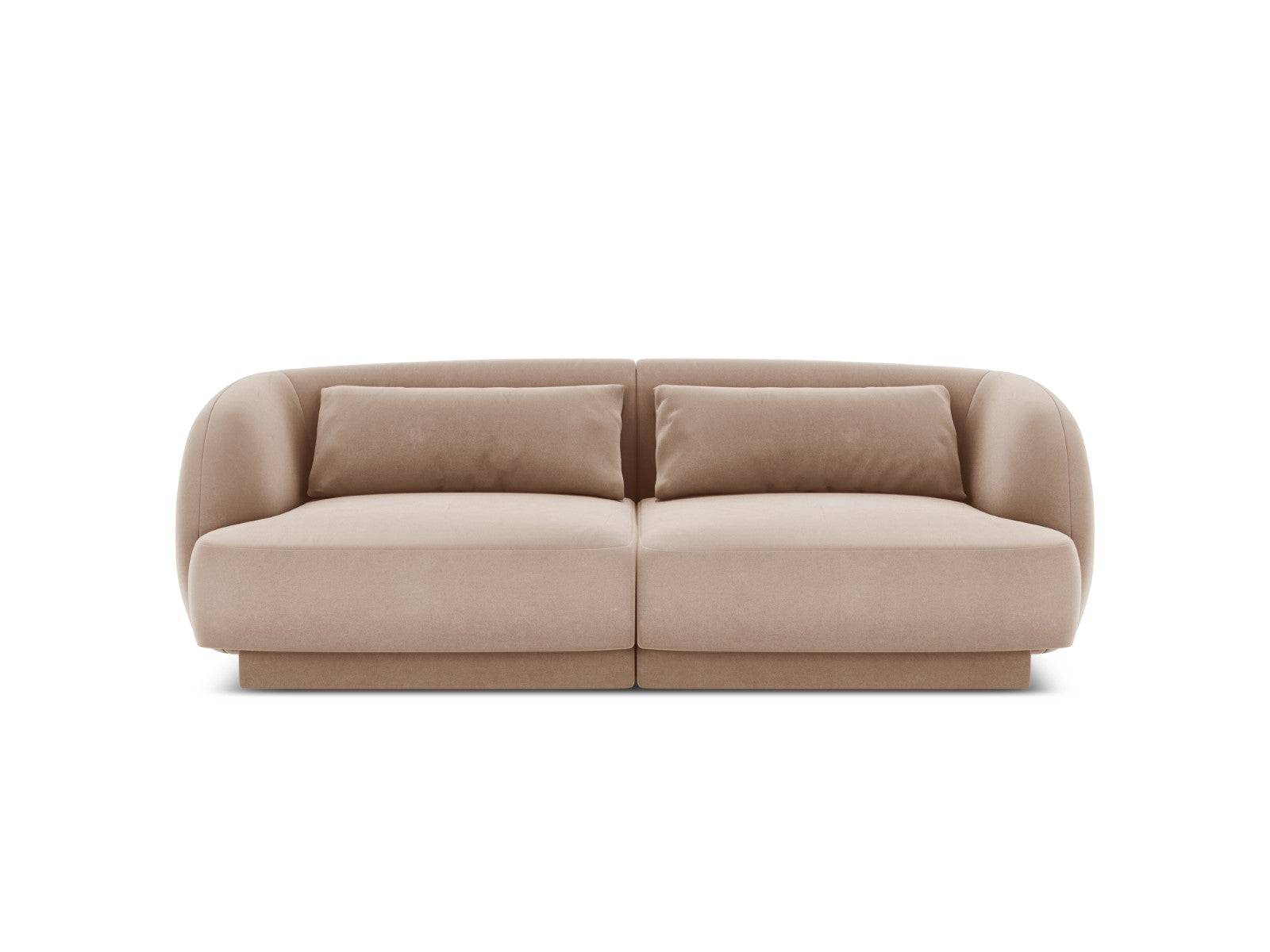 Cosmopolitan Design Bank Tulum 2-zits, flueel, beige - 90x180x70cm