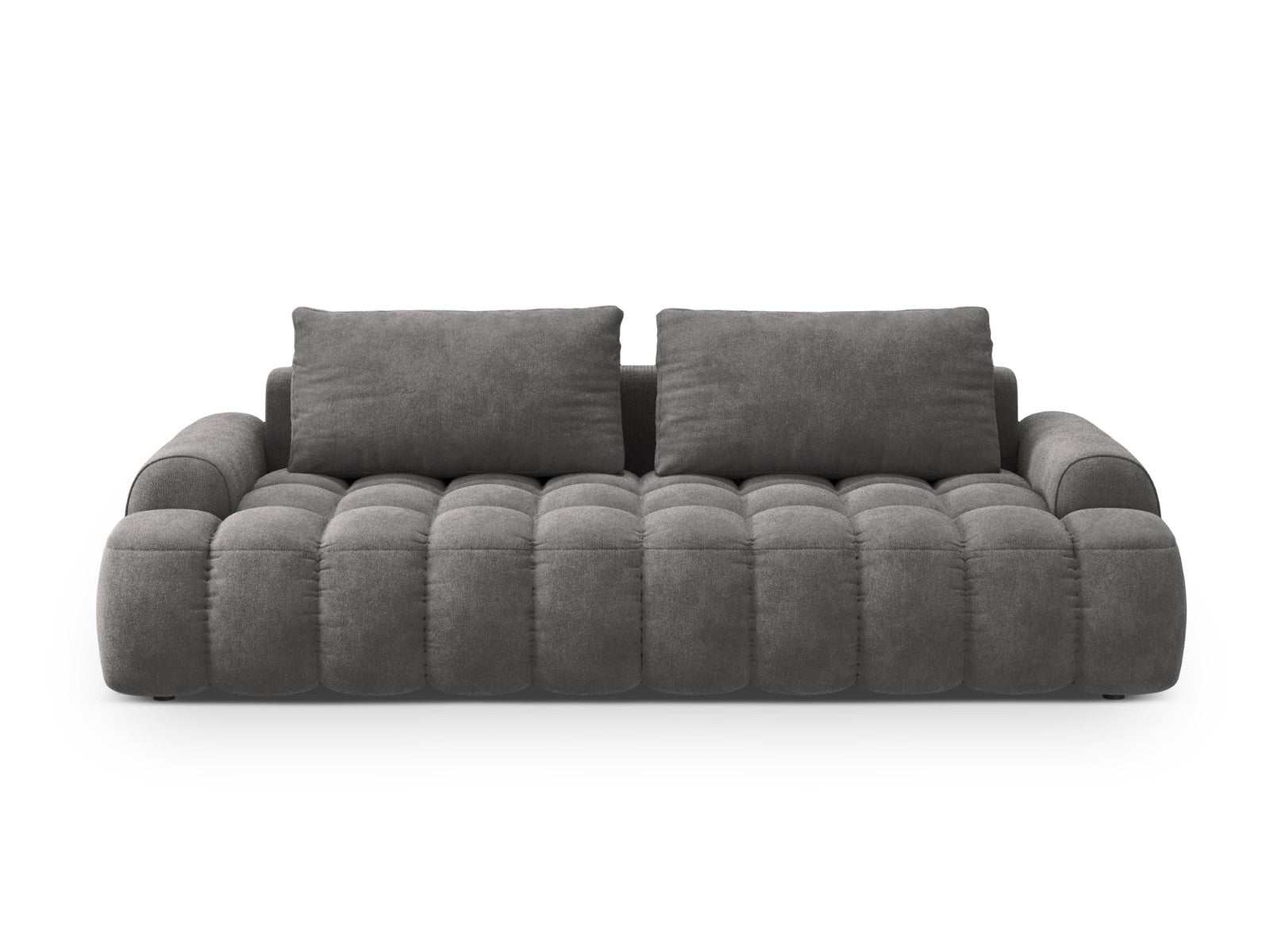 Cosmopolitan Design Slaapbank met opbergdoos Linz 4-zits, flueel grijs