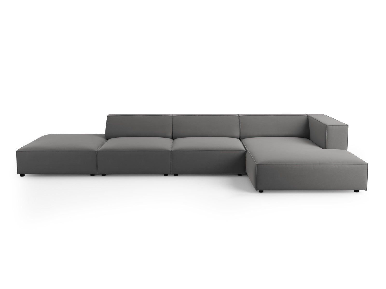 Cosmopolitan Design rechter hoekbank Arendal 5-zits, flueel, cement -