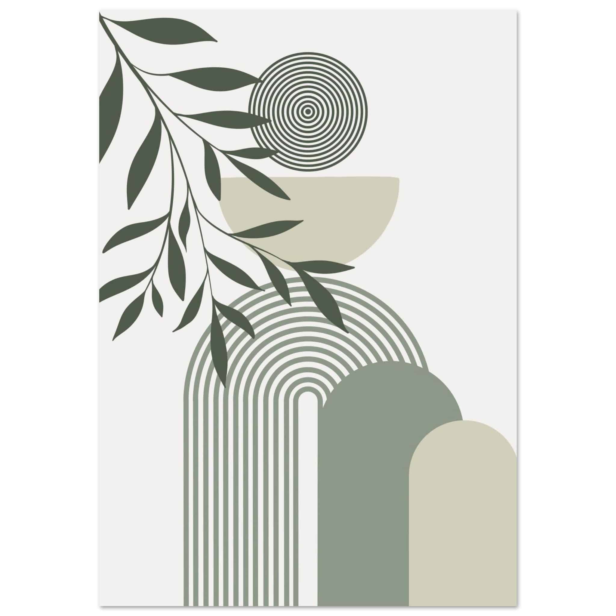 Artfulprints Poster Boho – Olive balance - 70x100 cm - Groen