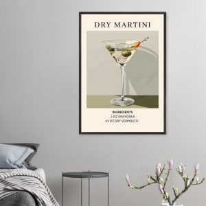 Artfulprints Poster Dry Martini cocktail – Ingrediënten – 70×100 cm – Artfulprints Poster Dry Martini cocktail – Ingrediënten – 70×100 cm –