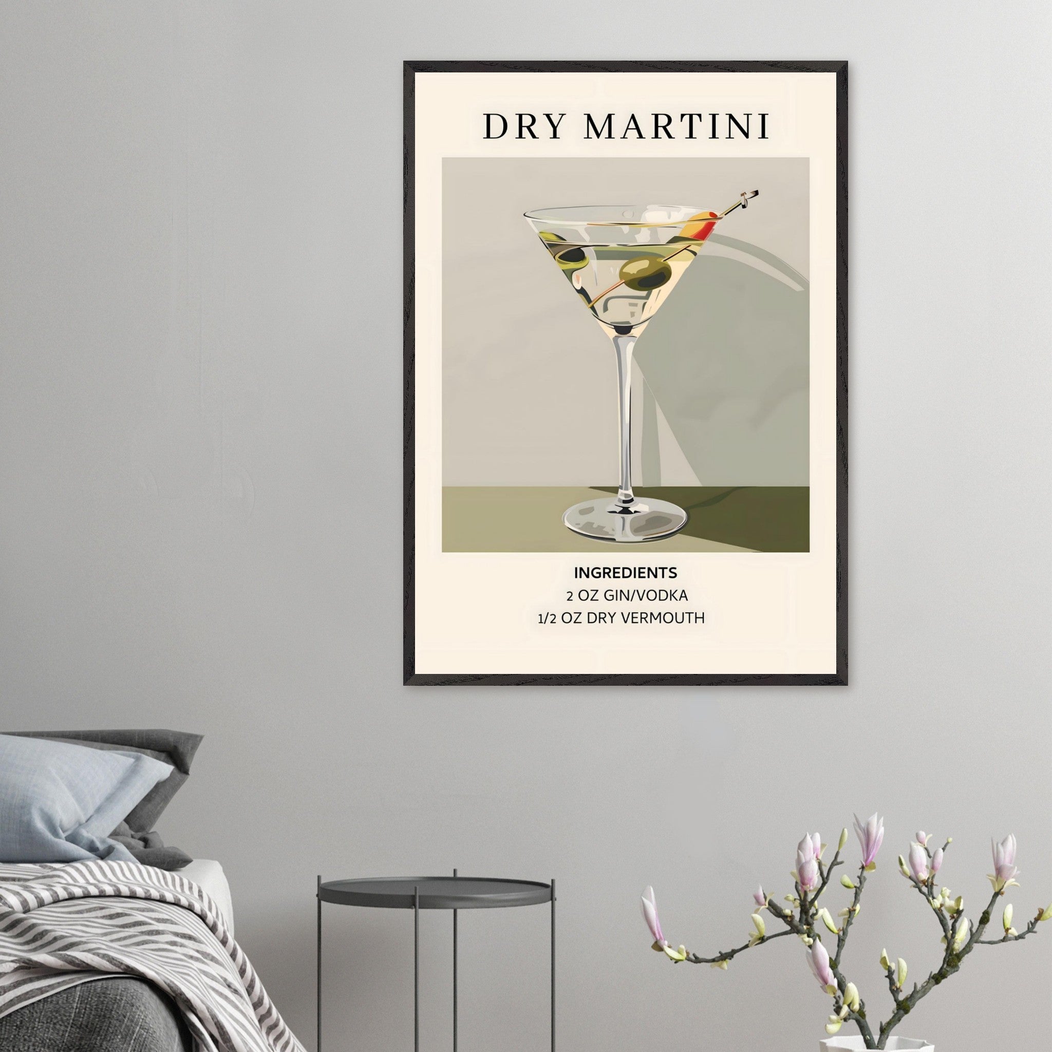 Artfulprints Poster Dry Martini cocktail - Ingrediënten - 70x100 cm -