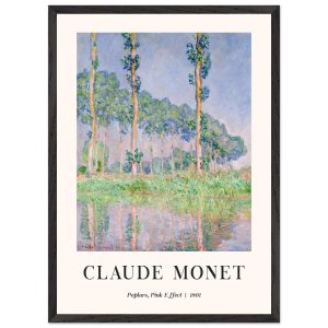 Artfulprints Poster met Lijst Claude Monet – Poplars, pink effect – 50