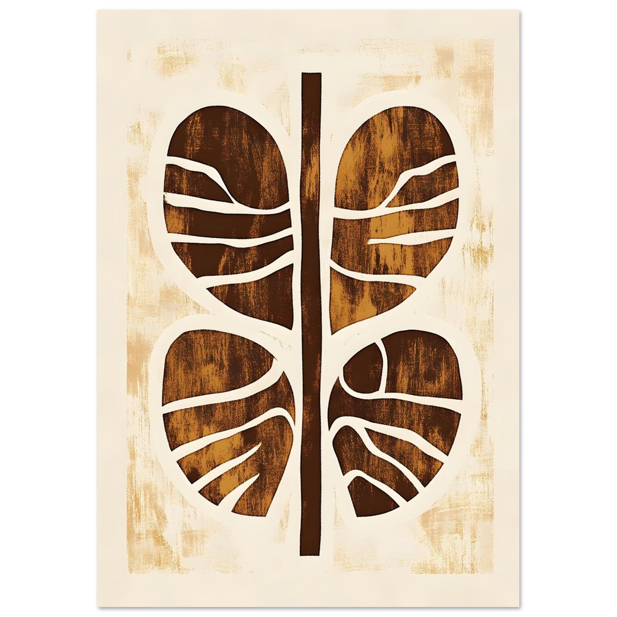 Artfulprints Poster Boho – Rooted form - A4 21x29.7 cm - Terracotta