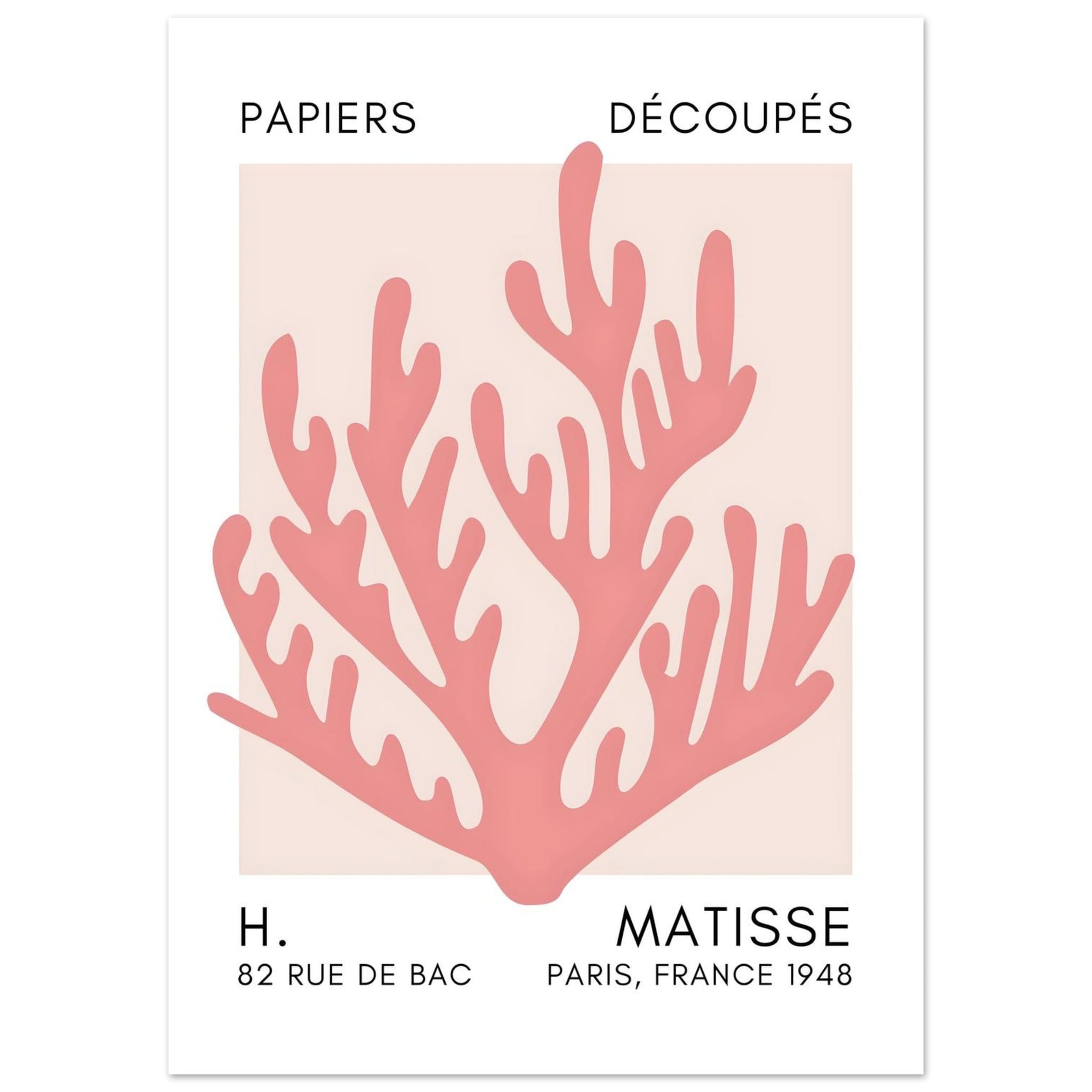 Artfulprints Poster Matisse – Coral harmony taupe - 50x70 cm - Taupe