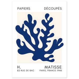 Artfulprints Poster Matisse – Saltflower shapes navy blue II – 50×70 c Artfulprints Poster Matisse – Saltflower shapes navy blue II – 50×70 c