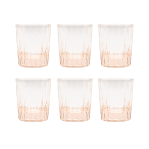 Brût Homeware espresso glas Reed – set van 6 – roze Brût Homeware espresso glas Reed – set van 6 – roze