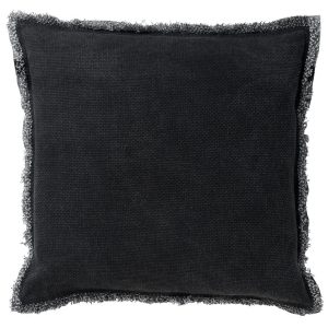 BURTO – Sierkussen 60×60 cm – gewassen katoen – Raven – zwart BURTO – Sierkussen 60×60 cm – gewassen katoen – Raven – zwart