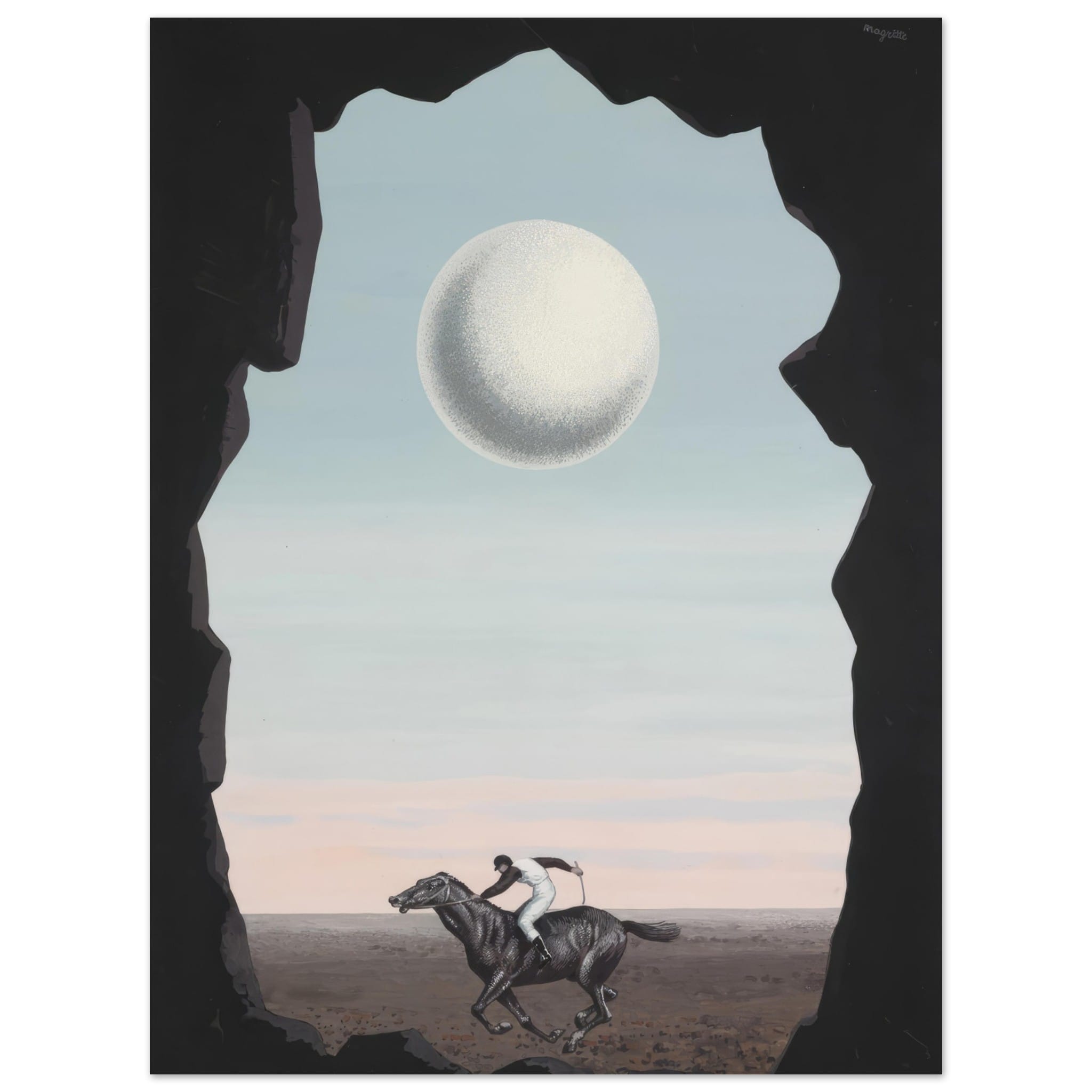 Artfulprints Poster René Magritte - Le jockey perdu - 30x40 cm - Blauw