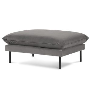 Cosmopolitan Design Poef Vienna flueel, lichtgrijs – 73x93x43cm Cosmopolitan Design Poef Vienna flueel, lichtgrijs – 73x93x43cm