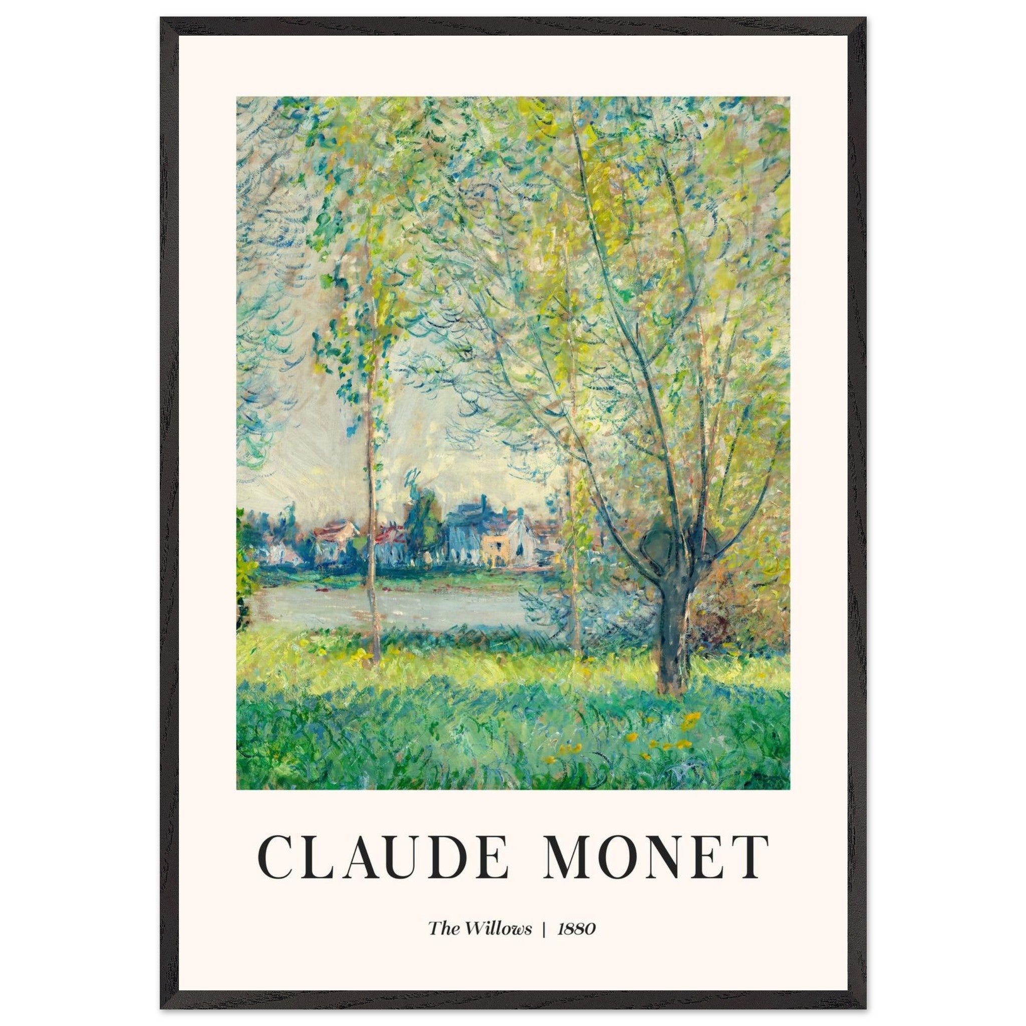 Artfulprints Poster met Lijst Claude Monet - The willows - 70x100 cm -