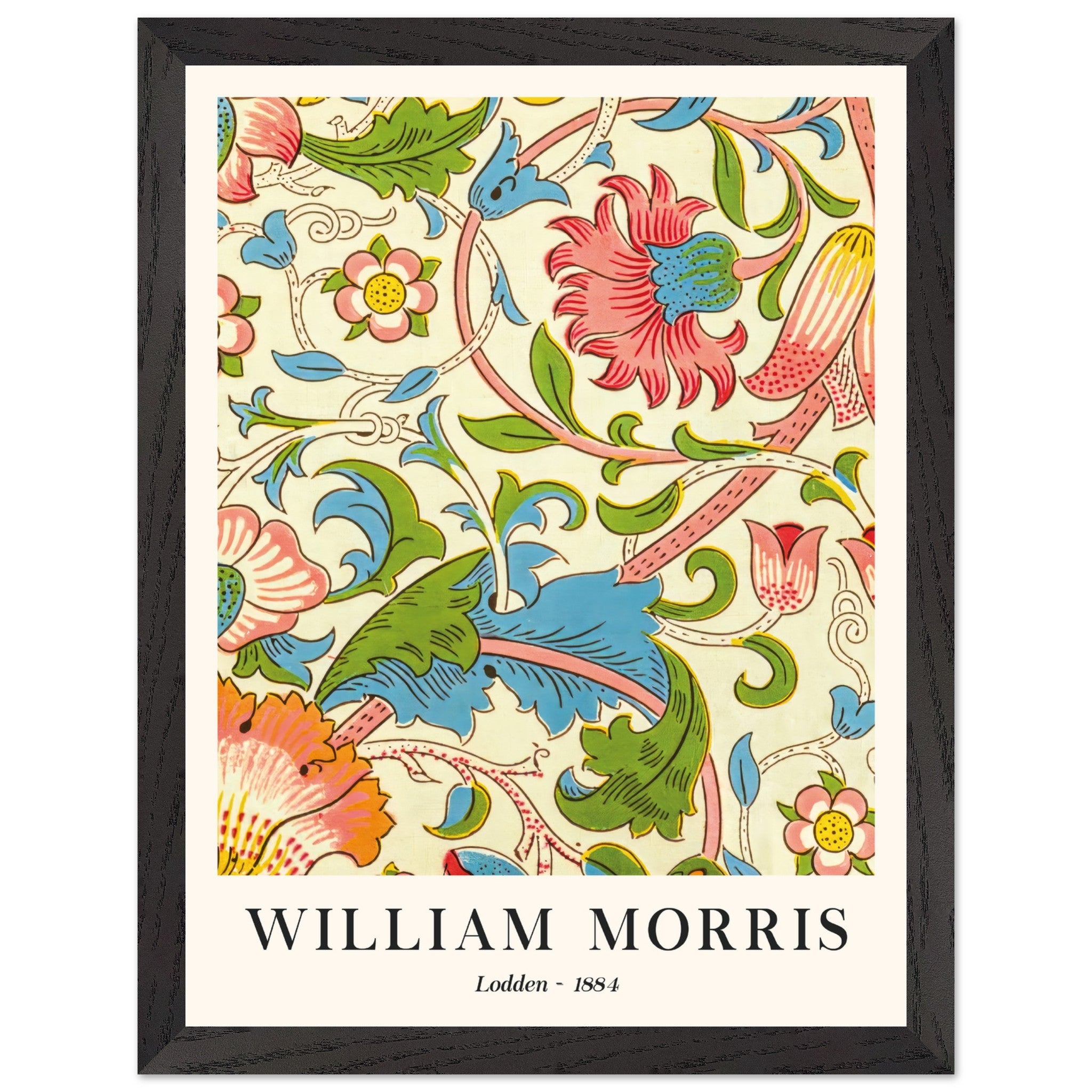 Artfulprints Poster met Lijst William Morris - Lodden 1884 - 30x40 cm