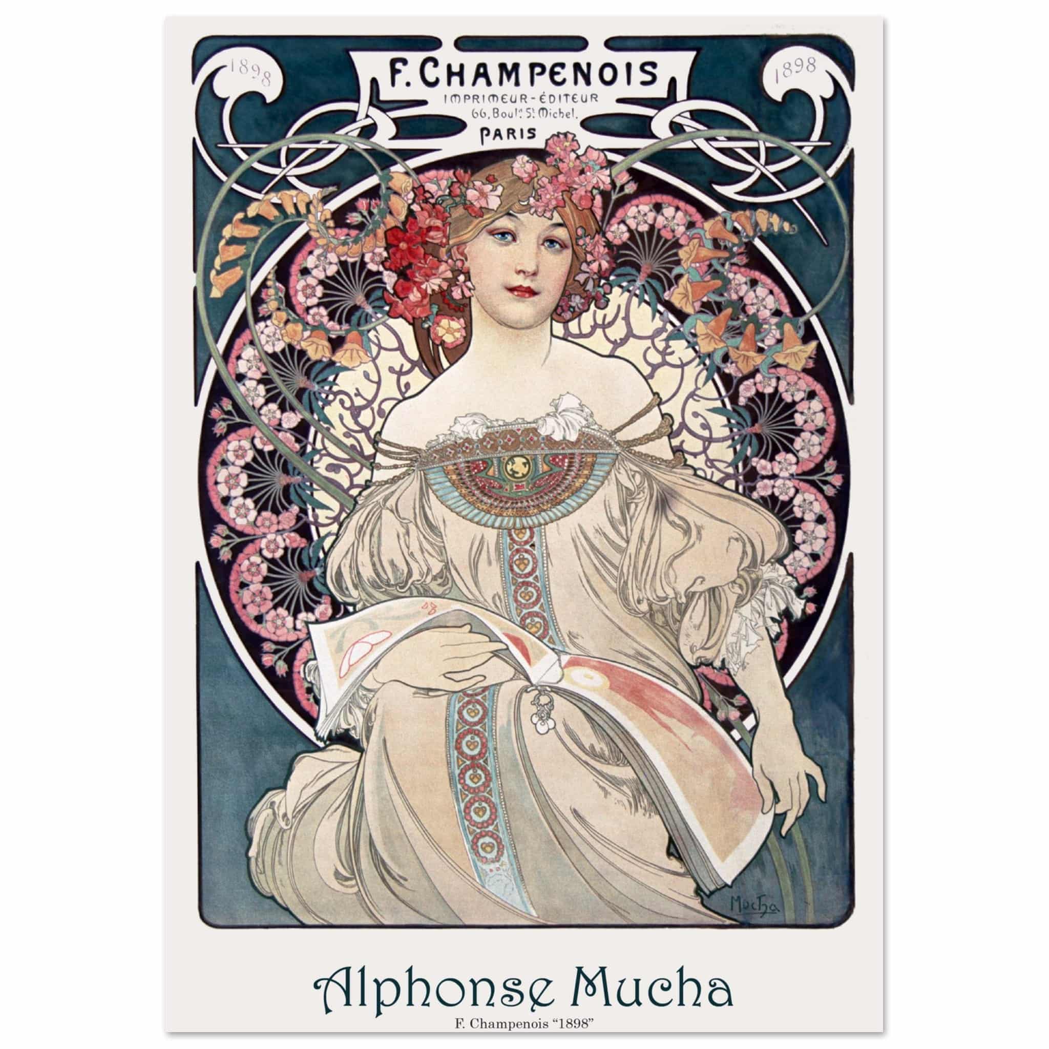 Artfulprints Poster Alphonse Mucha - F. Champenois - A4 21x29.7 cm - B