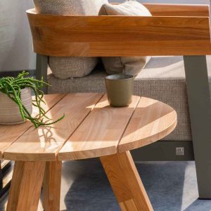 4 Seasons loungetafel Cosmic antraciet – teak – Ø78 cm 4 Seasons loungetafel Cosmic antraciet – teak – Ø78 cm