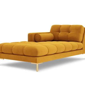 Cosmopolitan Design linker meridiaan Bali flueel, geel – 185x102x75cm Cosmopolitan Design linker meridiaan Bali flueel, geel – 185x102x75cm