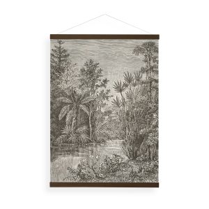 Art for the Home Hangende Poster Linnen – Jungle Landschap Sepia – 80x