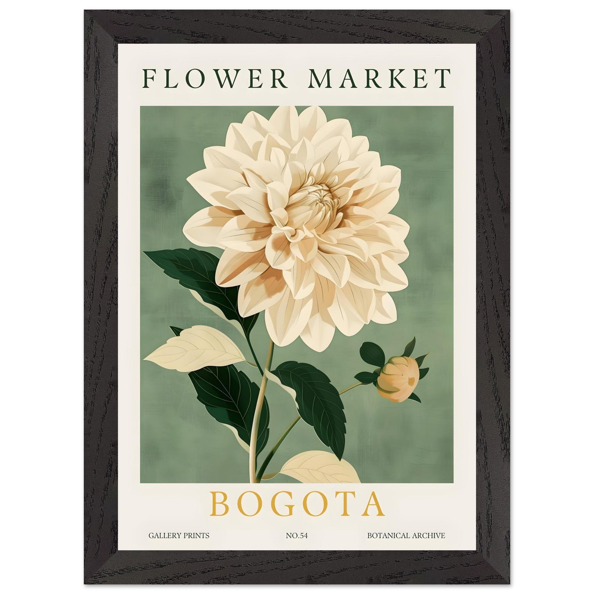 Artfulprints Poster met Lijst Flower market - Bogota - A4 21x29.7 cm -